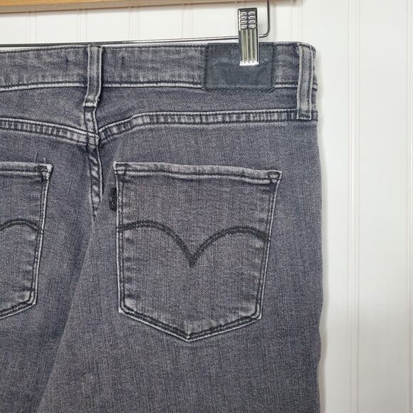 Levi's Women's 721 High Rise Skinny Jeans Size 31 Vintage Black Wash Distressed - Picture 5 of 9
